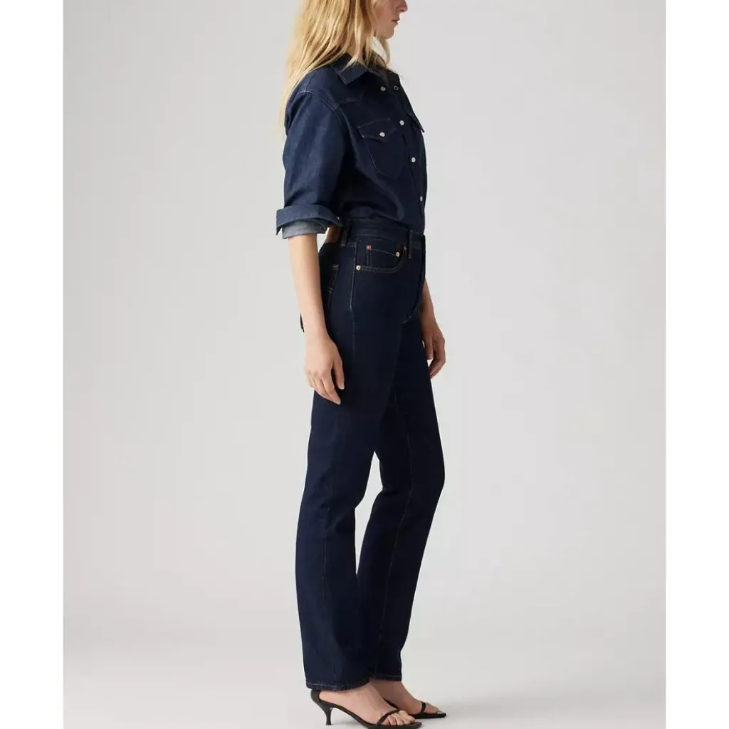 Levi's 26x28 Premium 501 Original Fit Women's Jeans Deep Breath - Dark Wash - Image 2