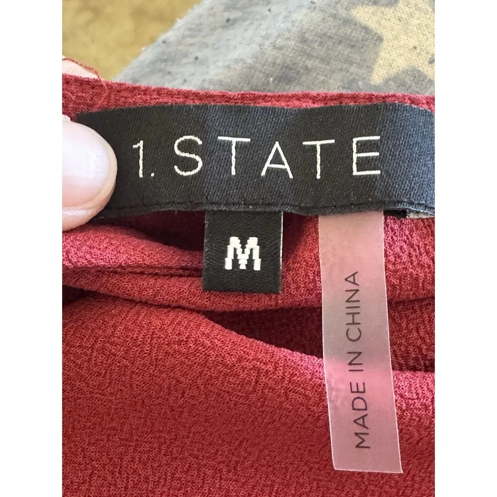 1. State Women's Blouse Medium Wrap Boho Elegant Cocktail Party Romantic Y2k - Image 11