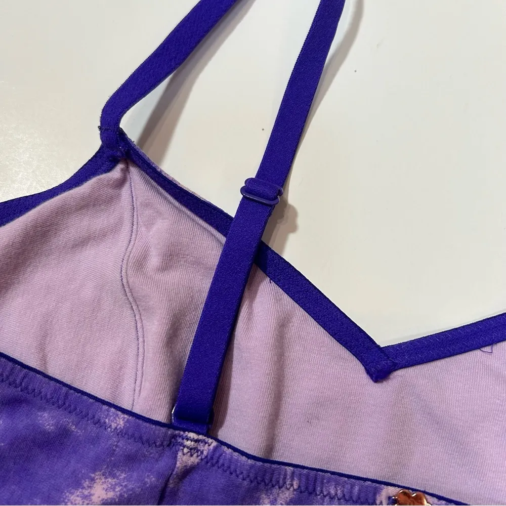 PINK Victoria's Secret Lace Trim Purple Tie Dye Bralette - Image 5