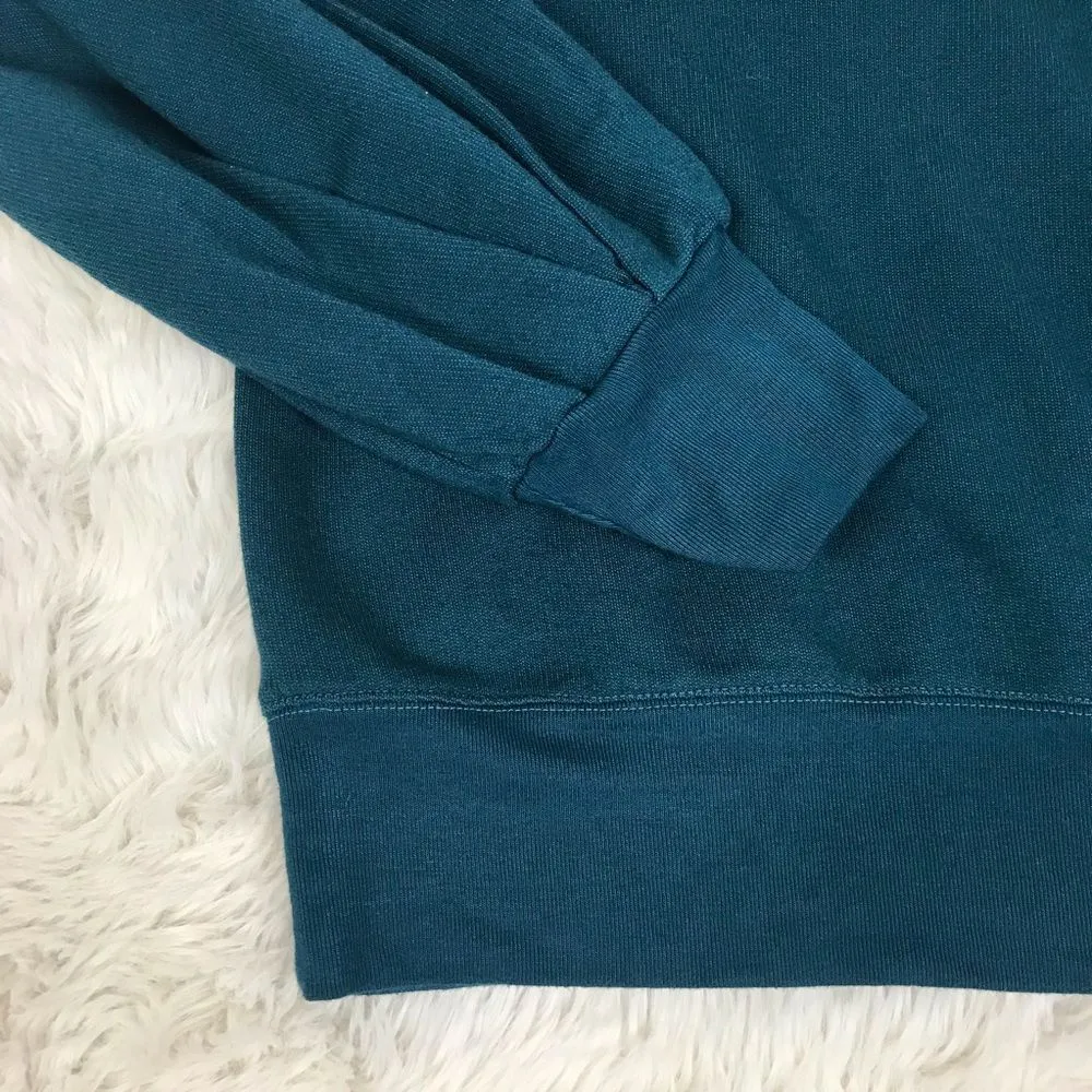 MONROW TealāGreen SuperSoft Cutout Sweatshirt Puff Sleeve Sizeā Medium New Green - Image 7