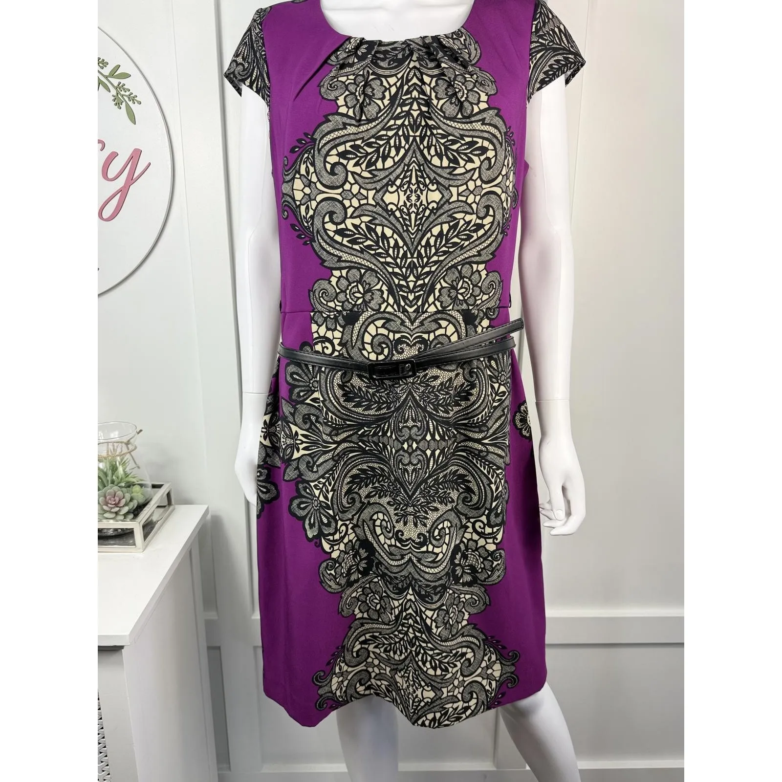 Beautiful Sidney & Palmer Dress Size 14 Purple Size L - Image 3