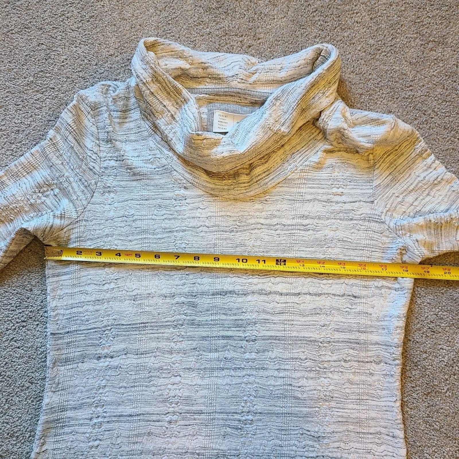 Anthropologie Saturday Sunday Dress Womens Med Gray Cowl Neck 3/4 Sleeve Tunic - Image 9