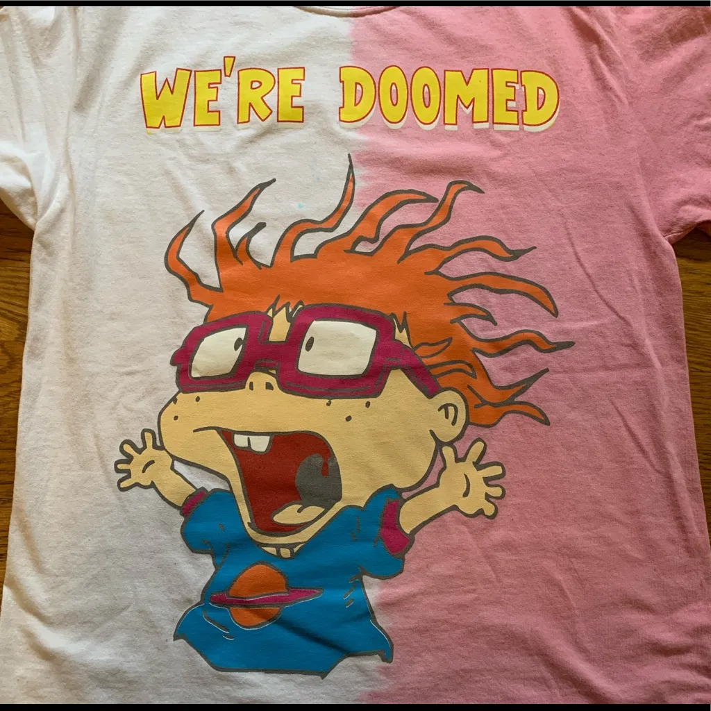 NWOT Split tie dye boyfriend fit Rugrats graphic tee size M Size M - Image 14
