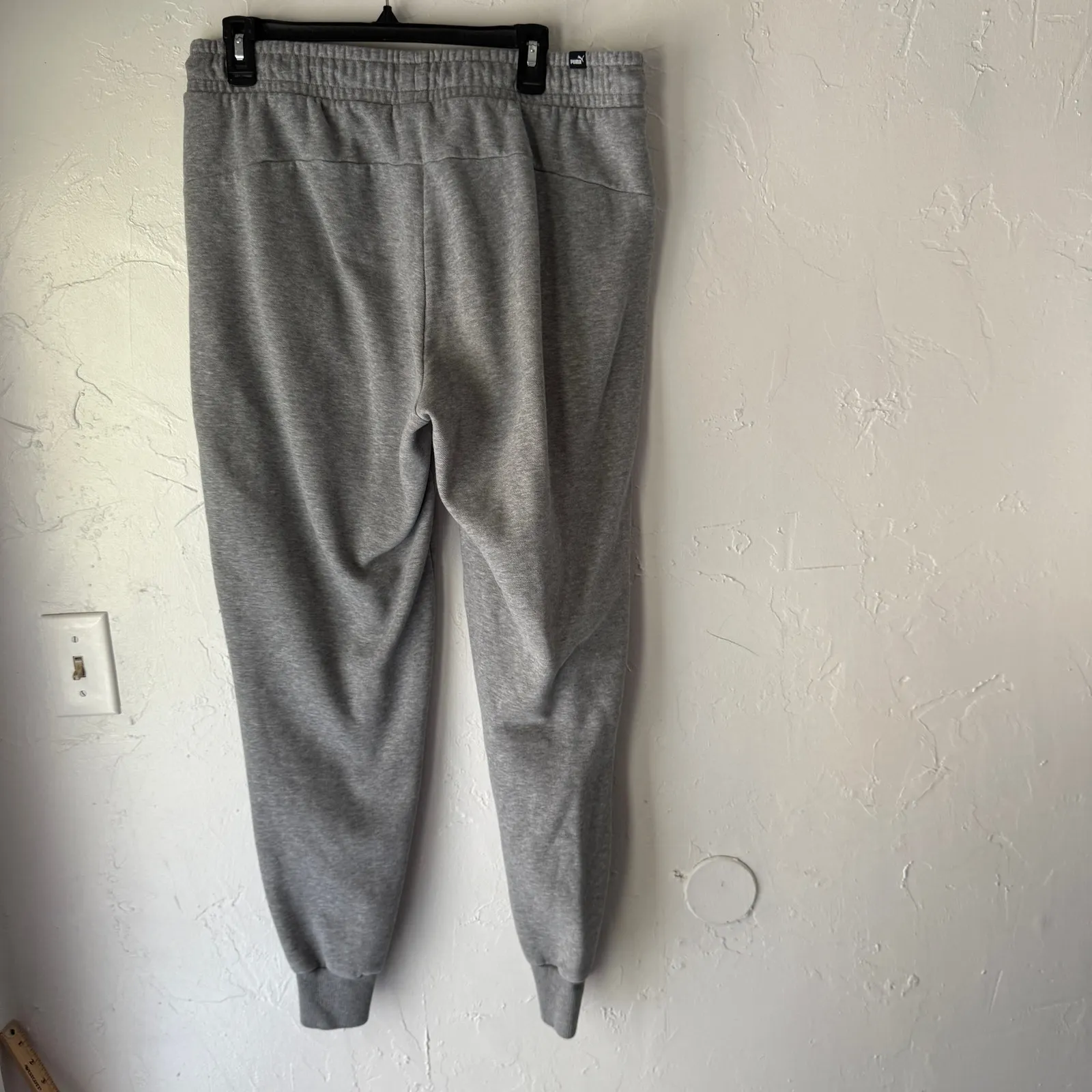 Puma Women's Gray‎ Sweatpants Joggers Size L Logo Drawstring Cuffed Athletic - Image 5