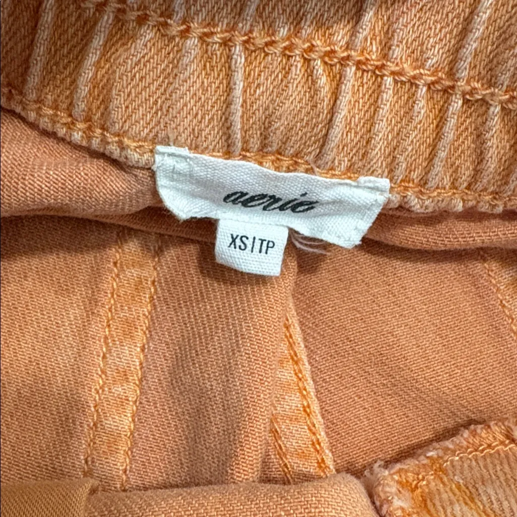 Aerie Daydream Solid Coral Colored Light Wash Denim Distressed Jean Shorts XS - Image 8