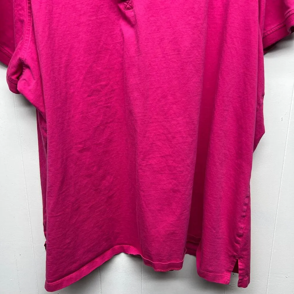 Woman Within Women's Cotton Pink Polo Shirt Size 4X Short Sleeve Breathable - Image 4