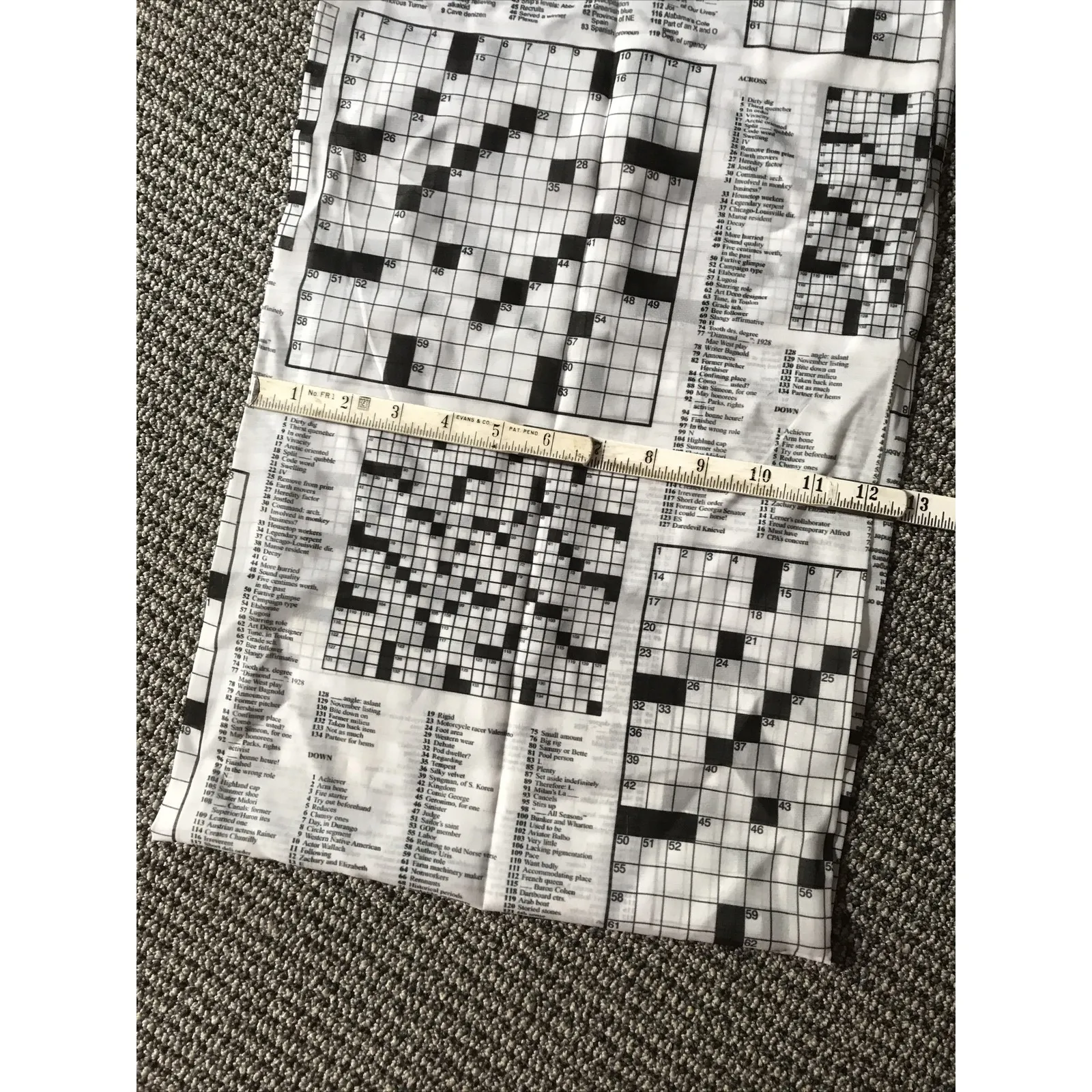 Crossword Puzzle Scarf 12x32" White - Image 2