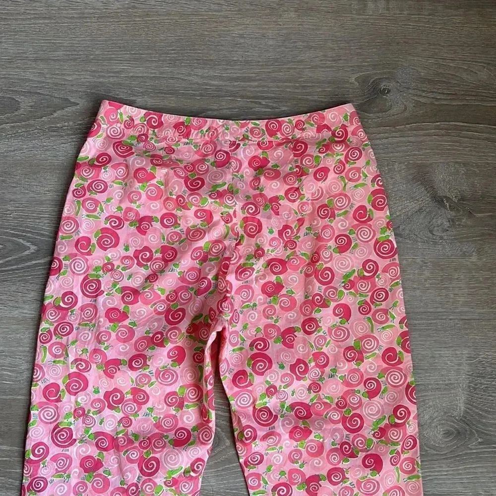 Lilly Pulitzer white label vintage Pink Rolls Royce Snail Print Capris pants - Image 9