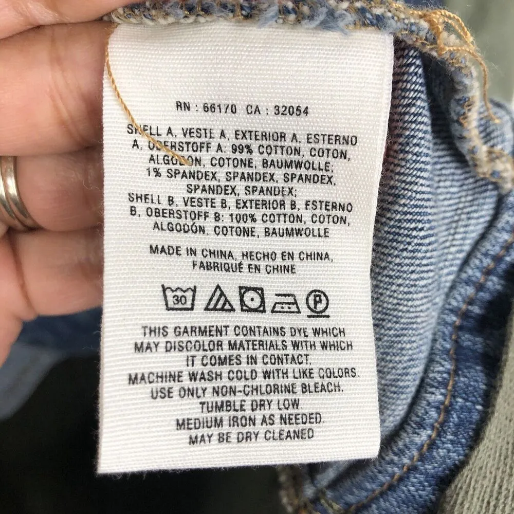 Pilcro And The Letterpress Women's Small Button Up Military Denim Jean Jacket - Image 5