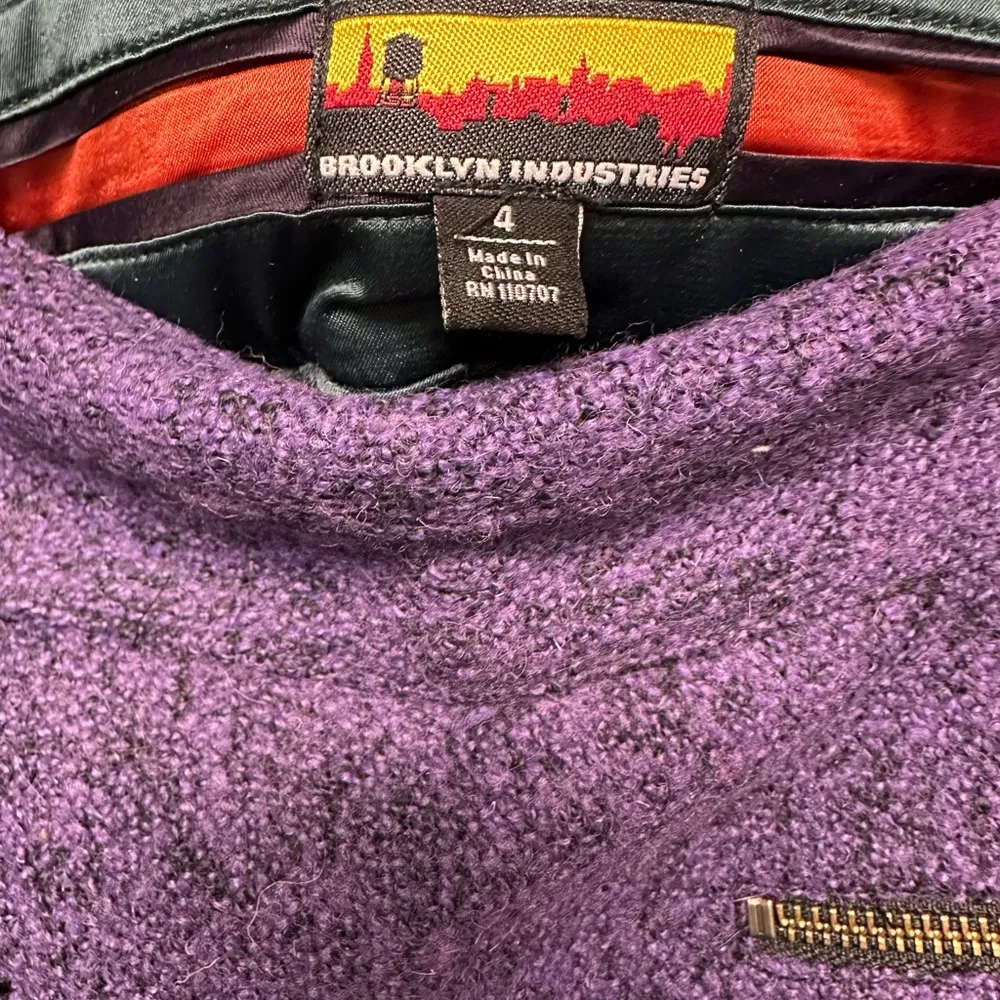 Brooklyn Industries Purple & Black Tweed Mini Skirt Size 4 - Image 3