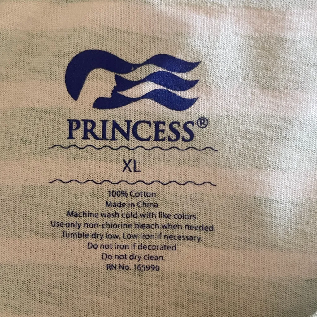 Princess Cruises Paradise Striped Graphic T Shirt Women's Size XL Green - Image 3