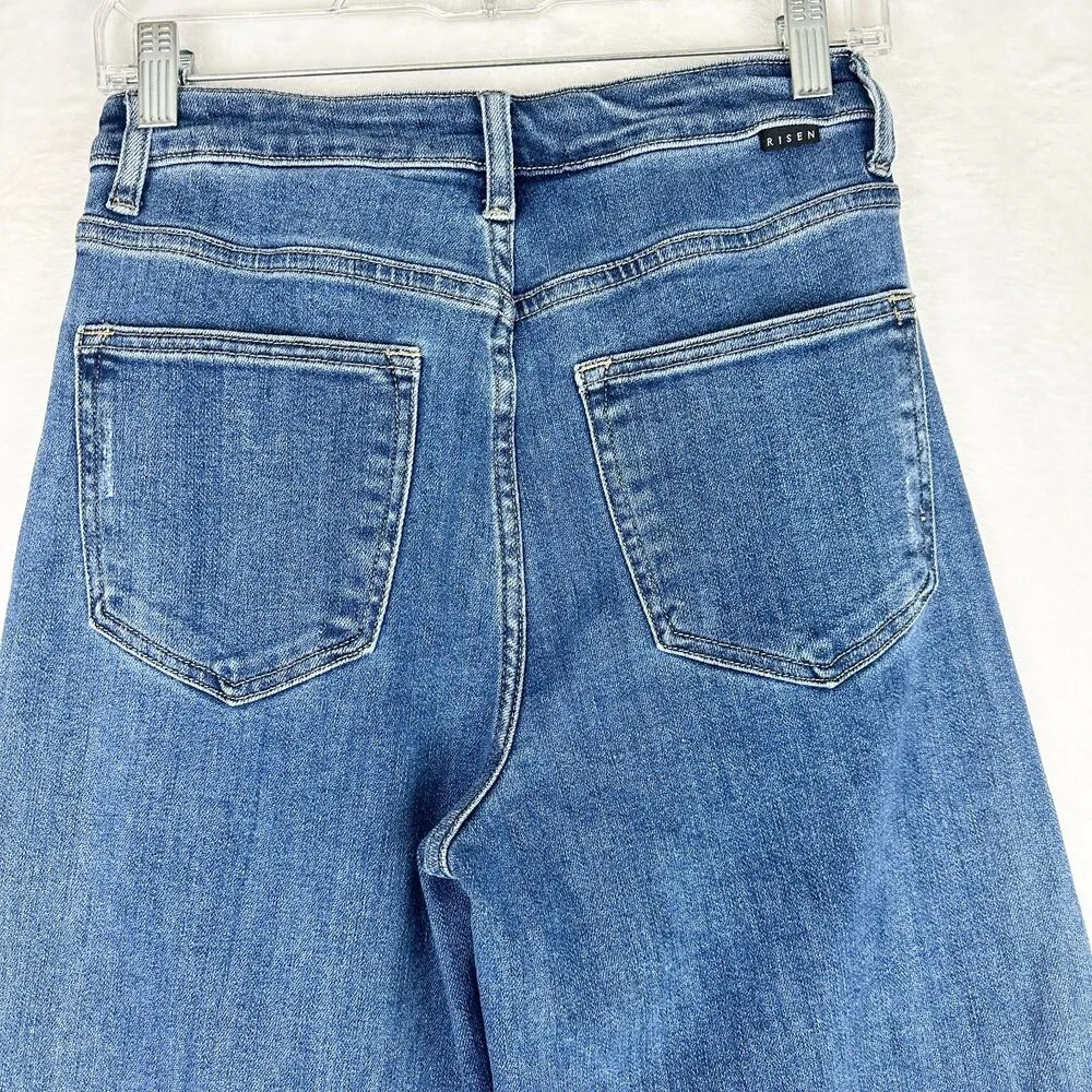 Risen Jeans High Rise Ankle Crop Wide Leg Jean Size 5/27 Stretch - Image 5