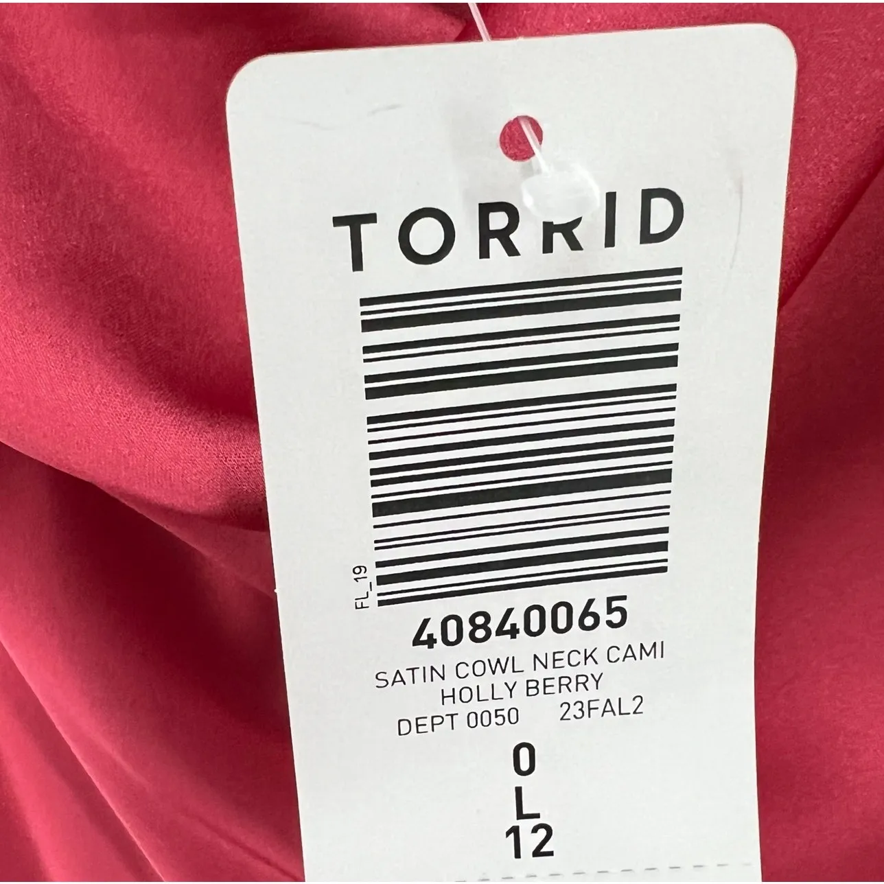 Torrid Cami Top Womens L Holly Berry Red Satin Cowl Neck Party Casual Glam NEW - Image 12