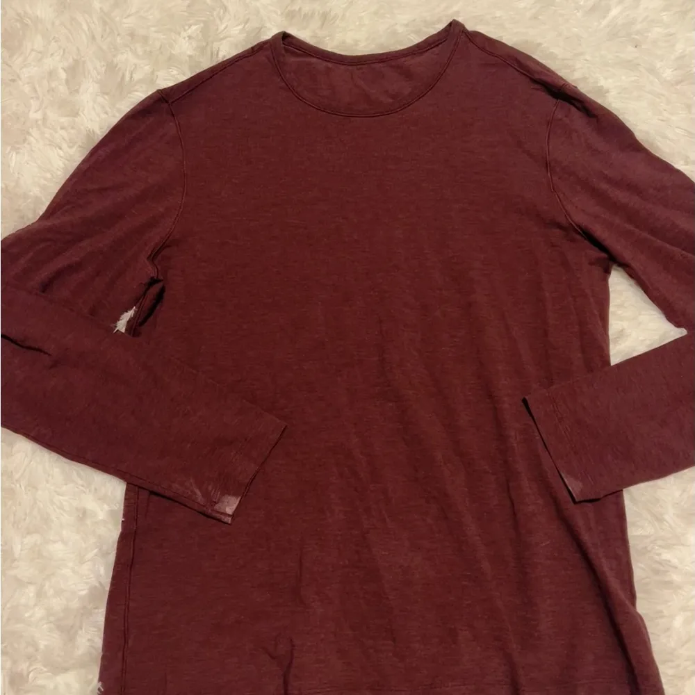 lululemon athletica Maroon Long Sleeve Shirt no size best for small - Image 3
