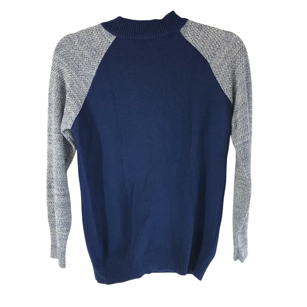 Asos Petite Womens Sweater Crew Neck Knit Navy Blue Gray Size 1 - Image 2