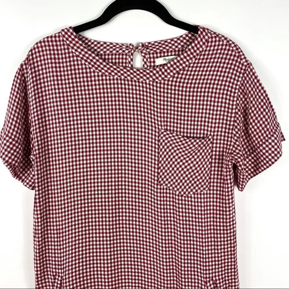 Madewell Red Gingham Checked Dress - Image 3