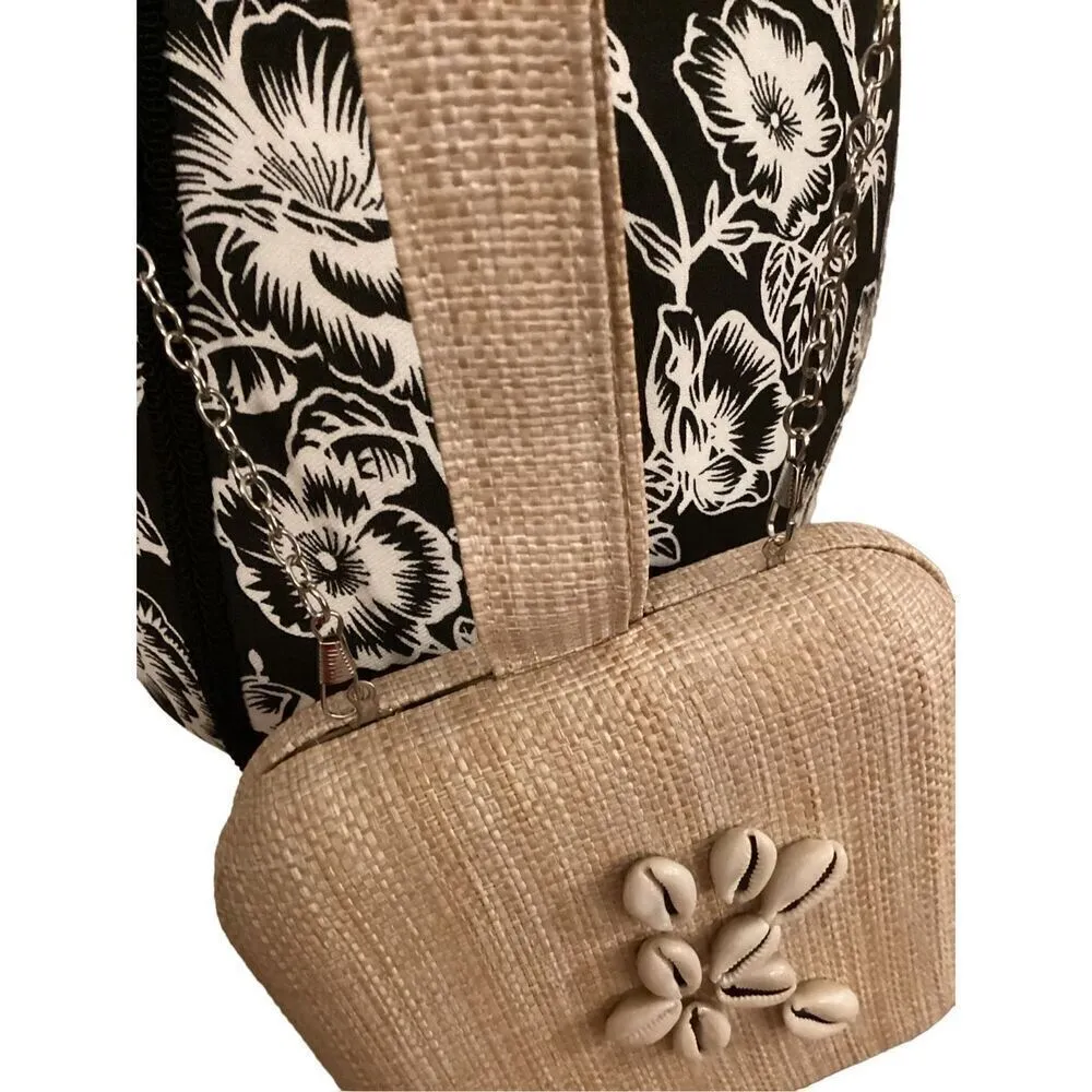 Vintage Seashell Crossbody Purse Beach Bag Coastal Travel Vacation Pink - Image 5