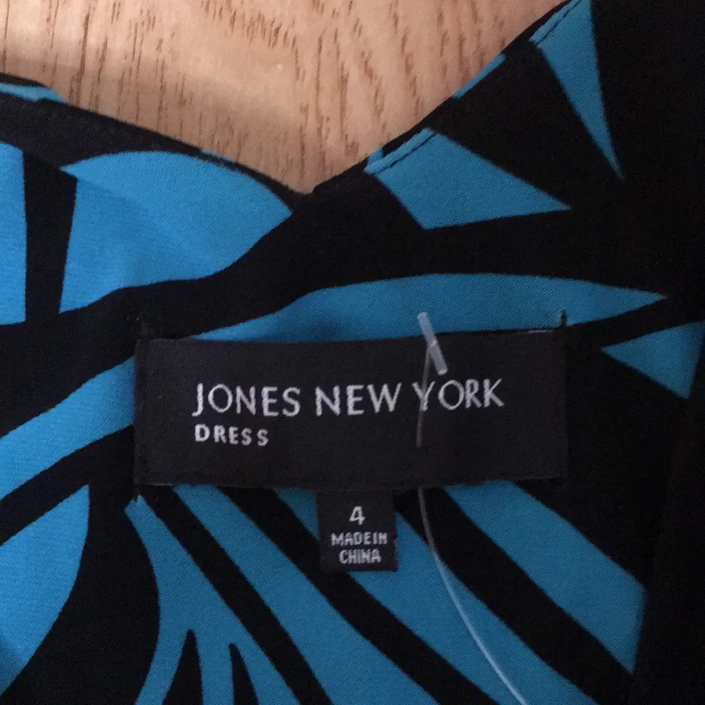 New Women’s Jones New York Dress Stretchy Soft Comfy Blue/Black Size 4 - Image 6