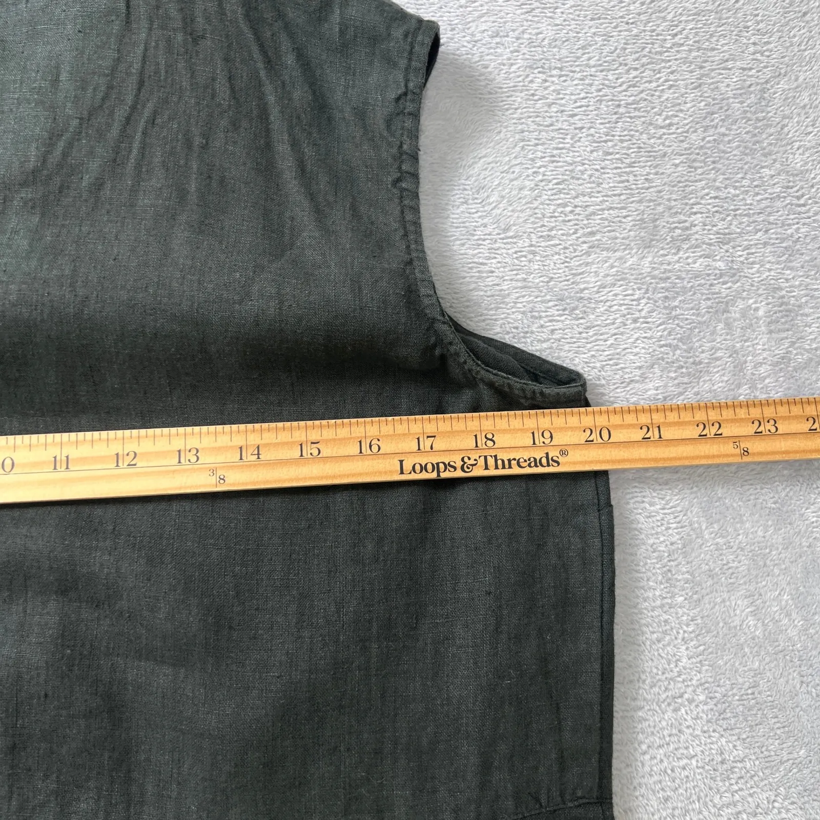 Vintage 1990s Carol Anderson California‎ Linen Sleeveless Hoodie Dress Large Black - Image 6