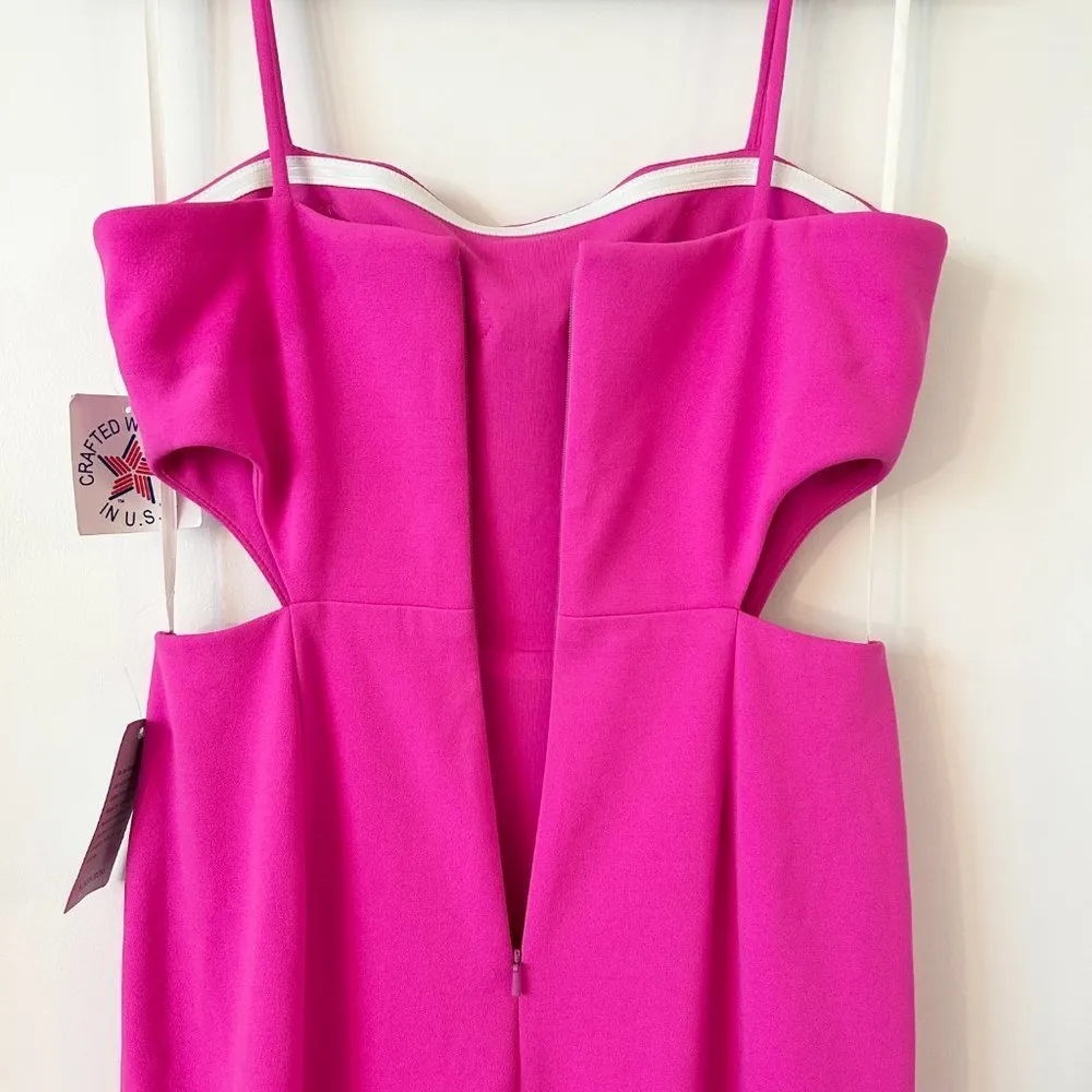 XScape  Cutout Slit Maxi Gown Fuschia Size 8 NWT - Image 11