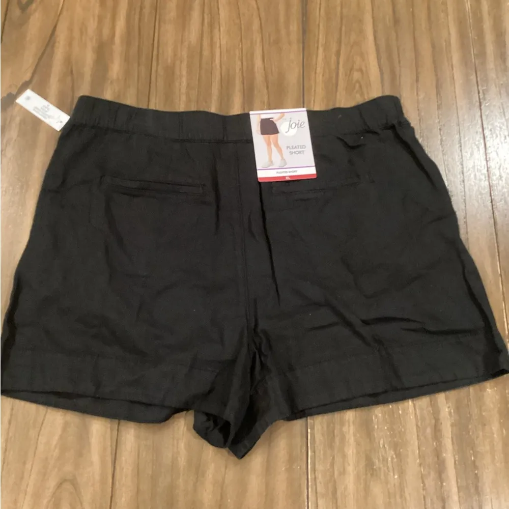 Black linen pleated shorts nwt size large new XL - Image 3