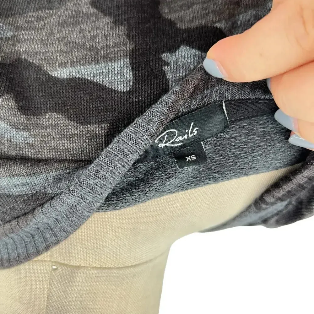 Rails Ramona Sweatshirt Iron Camo Print Gray‎ Black Long Sleeve Size XS - Image 9