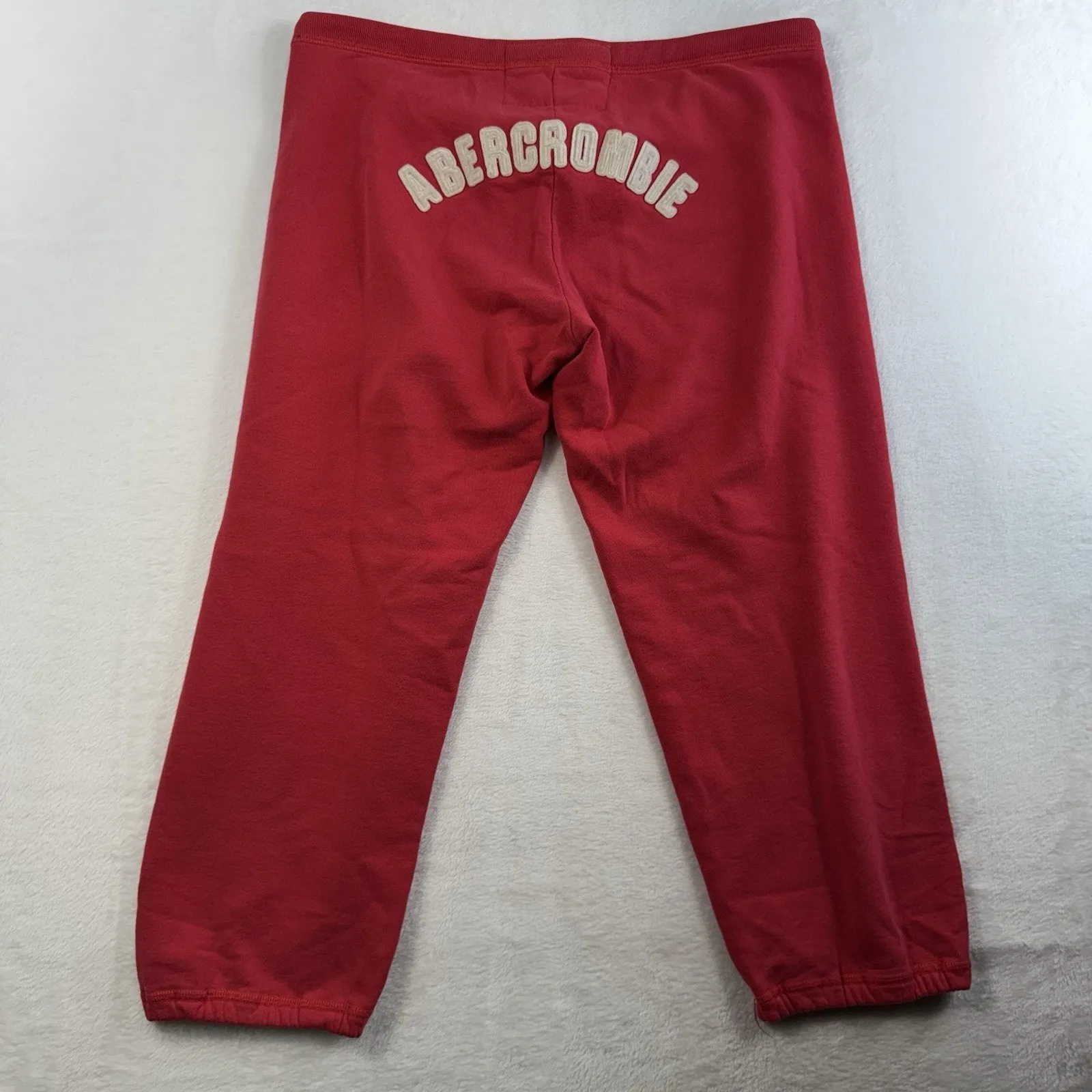 VTG Y2K Abercrombie & Fitch Large Joggers Sweatpants Patch Spellout Low Rise Red - Image 6