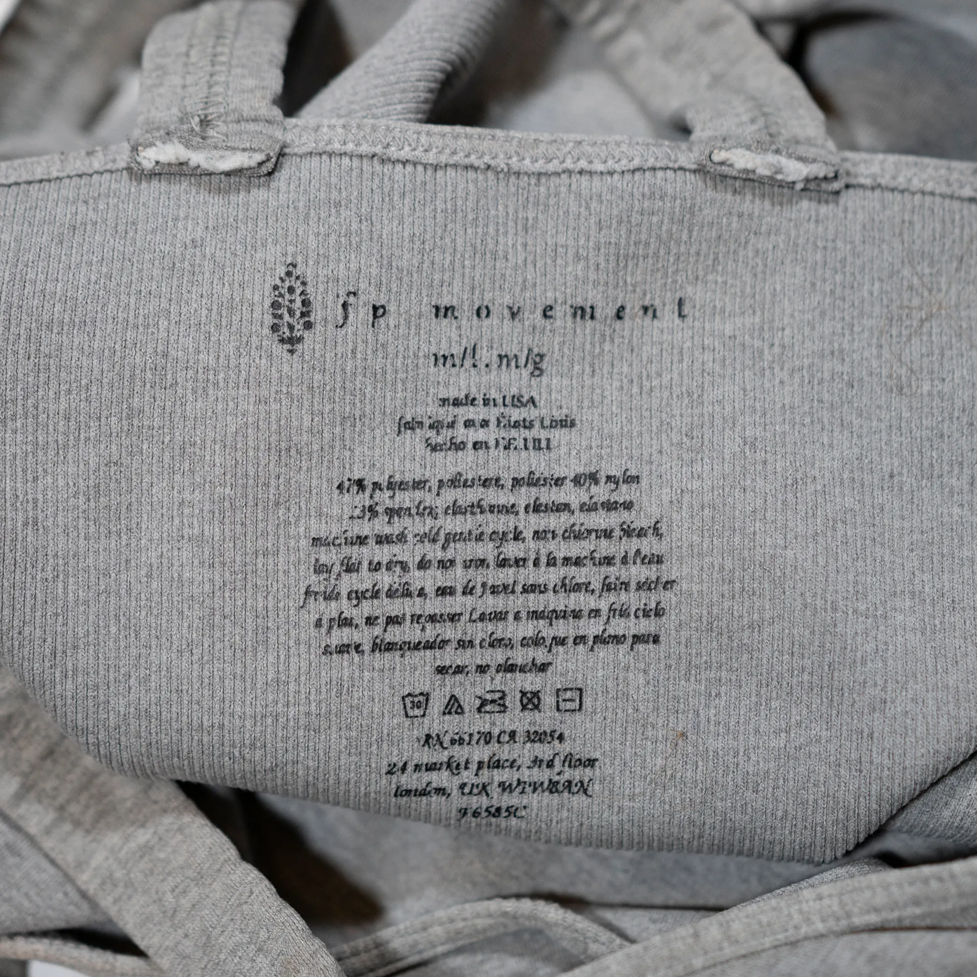 Free People  FP Movement Stretch Strappy Athletic Work Out Crop Top Gray  - Image 2