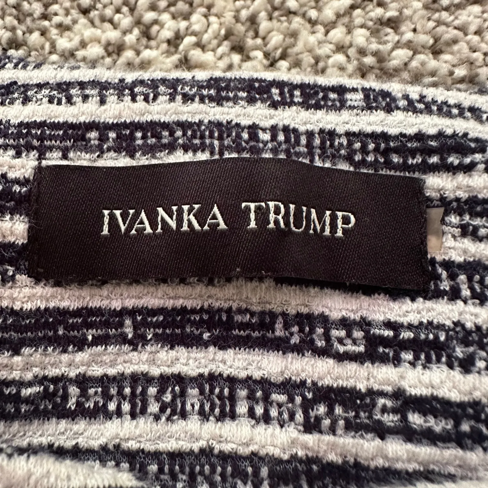 Ivanka Trump blue & white striped zip up jacket - Image 8