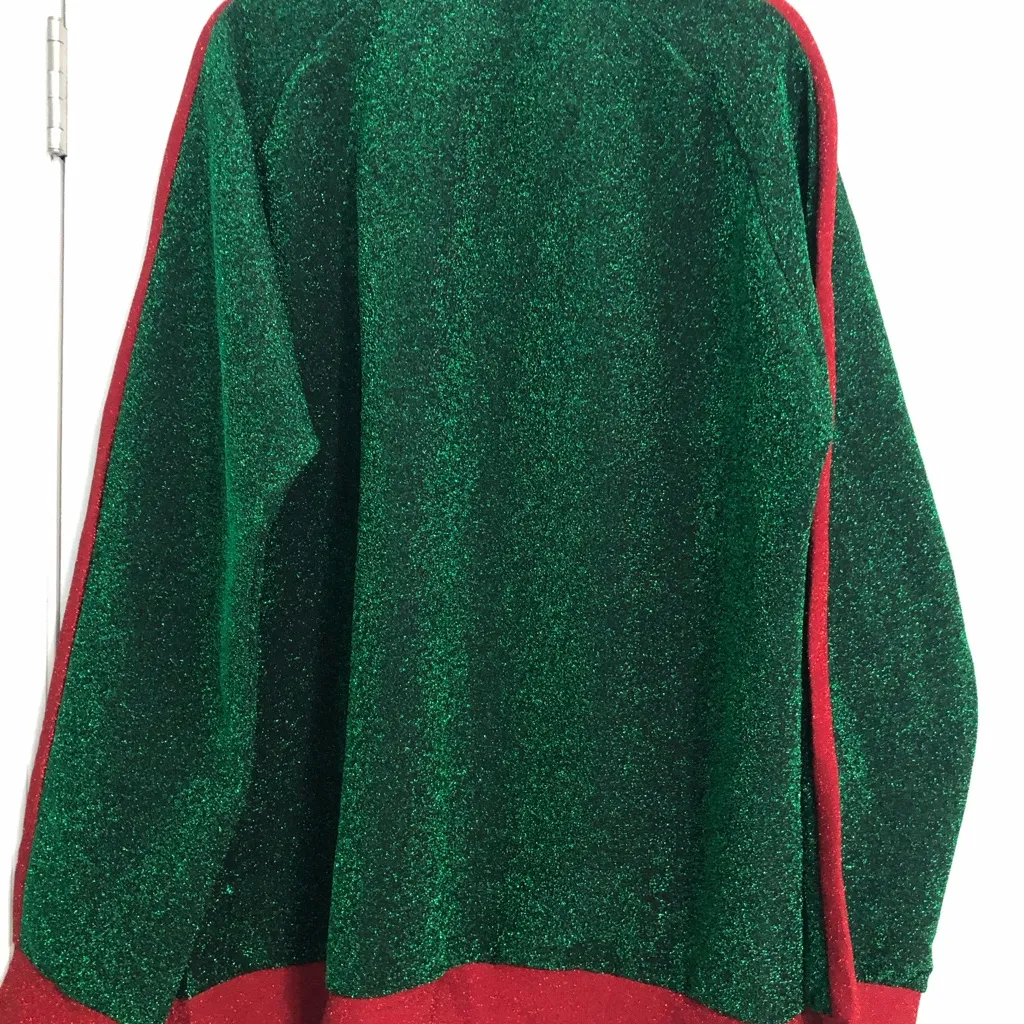 33 Degree green red sparkly track‎ jacket holiday Christmas fun women’s size XXL - Image 9