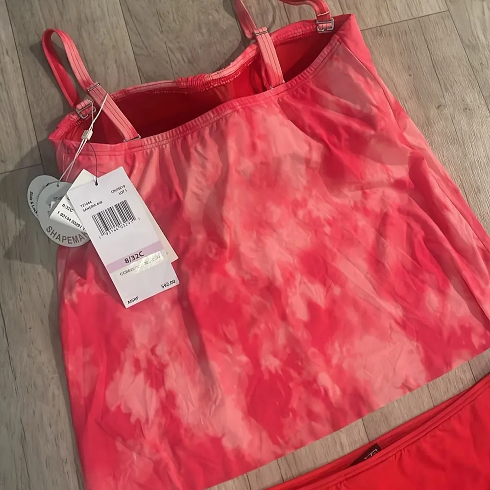 Coco Reef Red and Pink Swimsuit tankini Set sz 8 32c XL NWT - Image 7