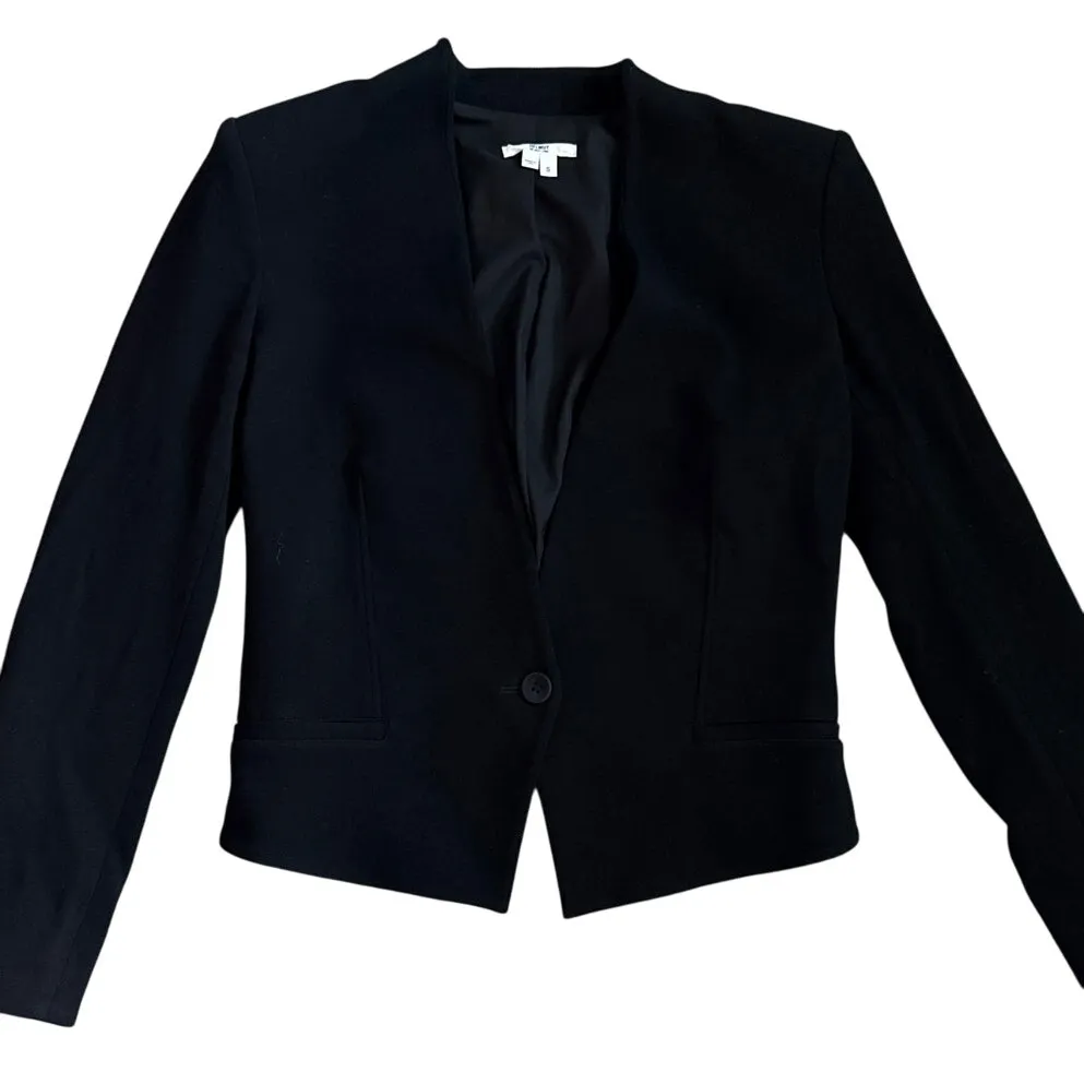 Helmut Lang HELMUT by Helmut Single Button Cropped Blazer Jet Black Size Small‎ - Image 4
