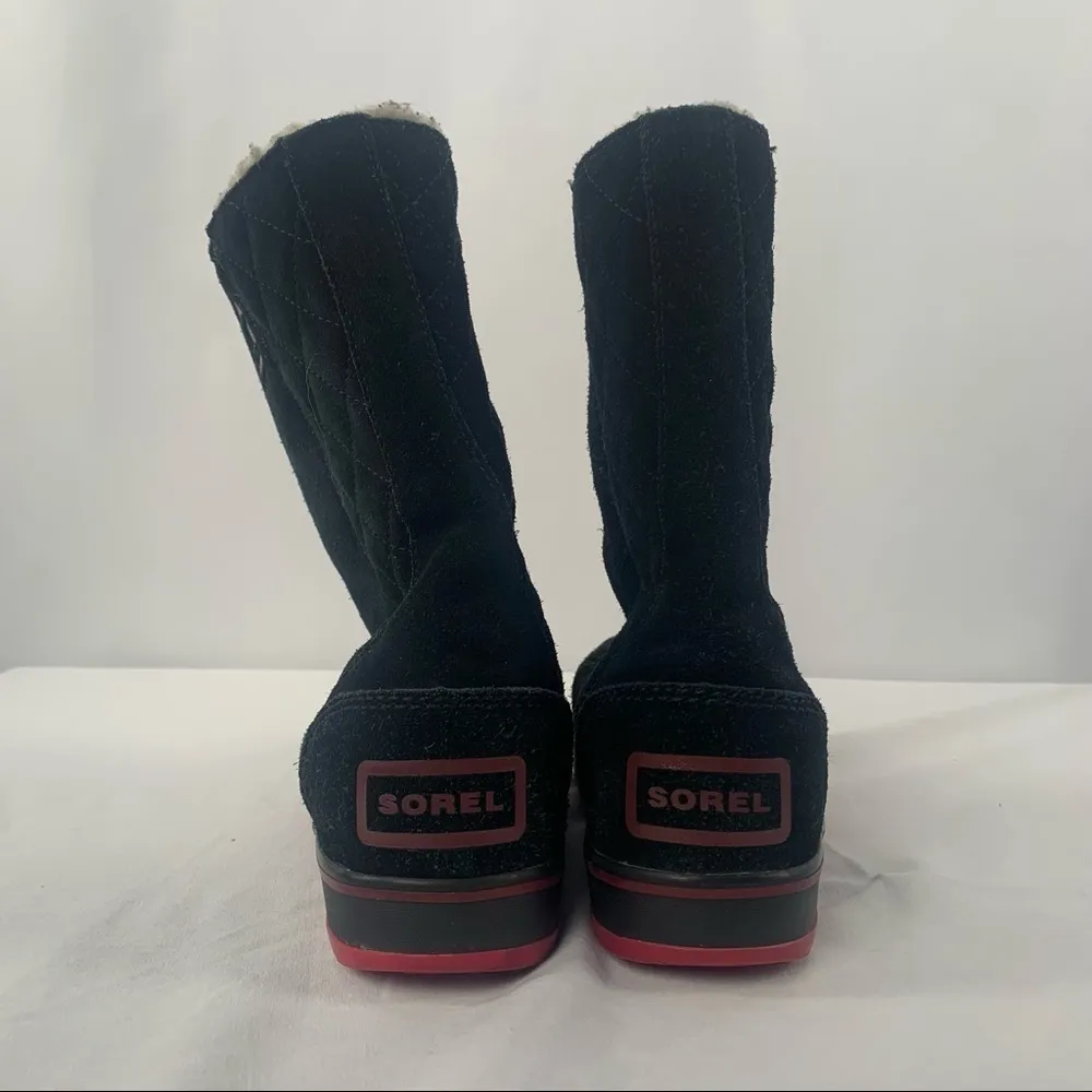 Sorel Glacy Suede Pull On Winter Snow Boots‎ in Black Size 8 - Image 6