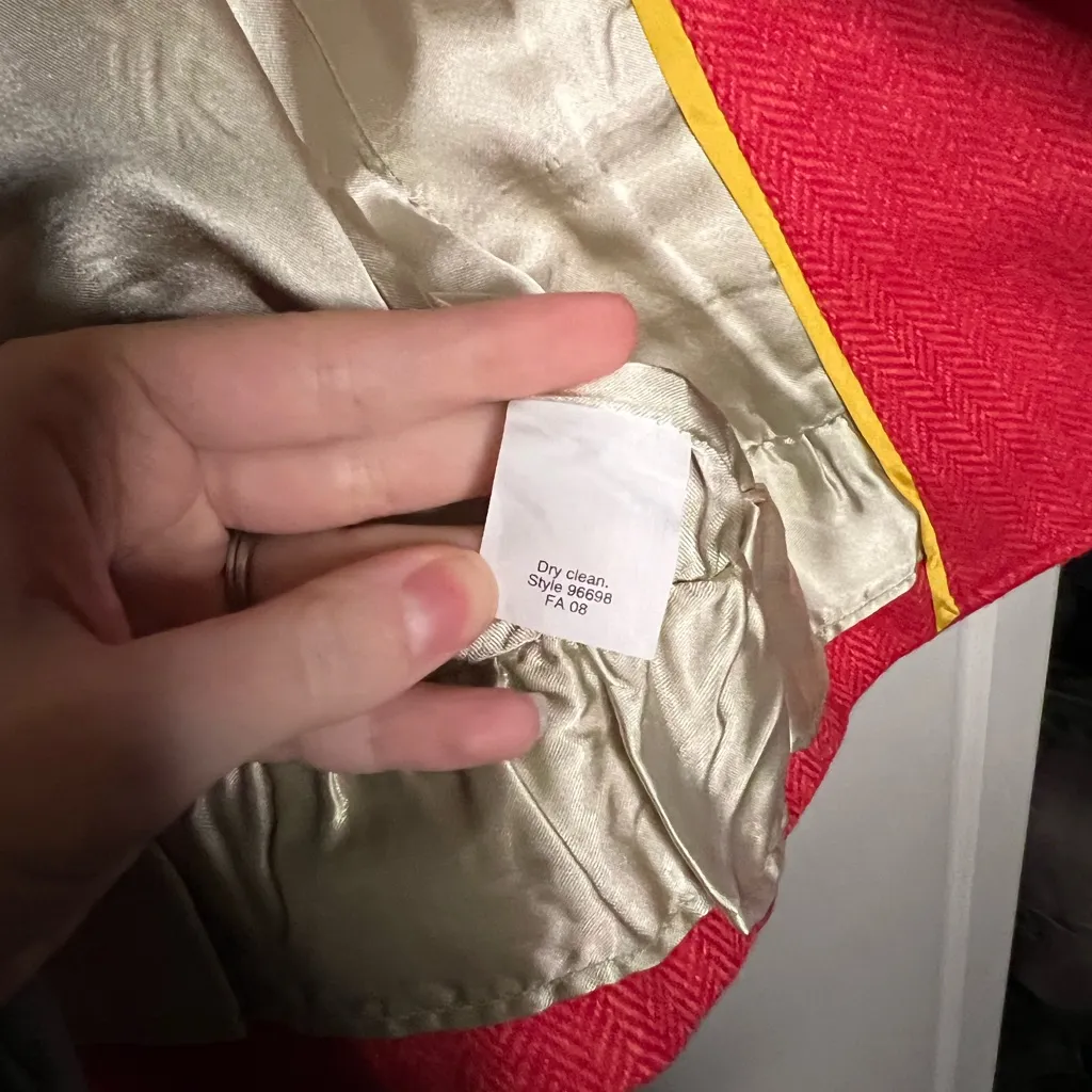 J.Crew 100% Wool Red Herringbone Blazer | Size 4 - Image 14