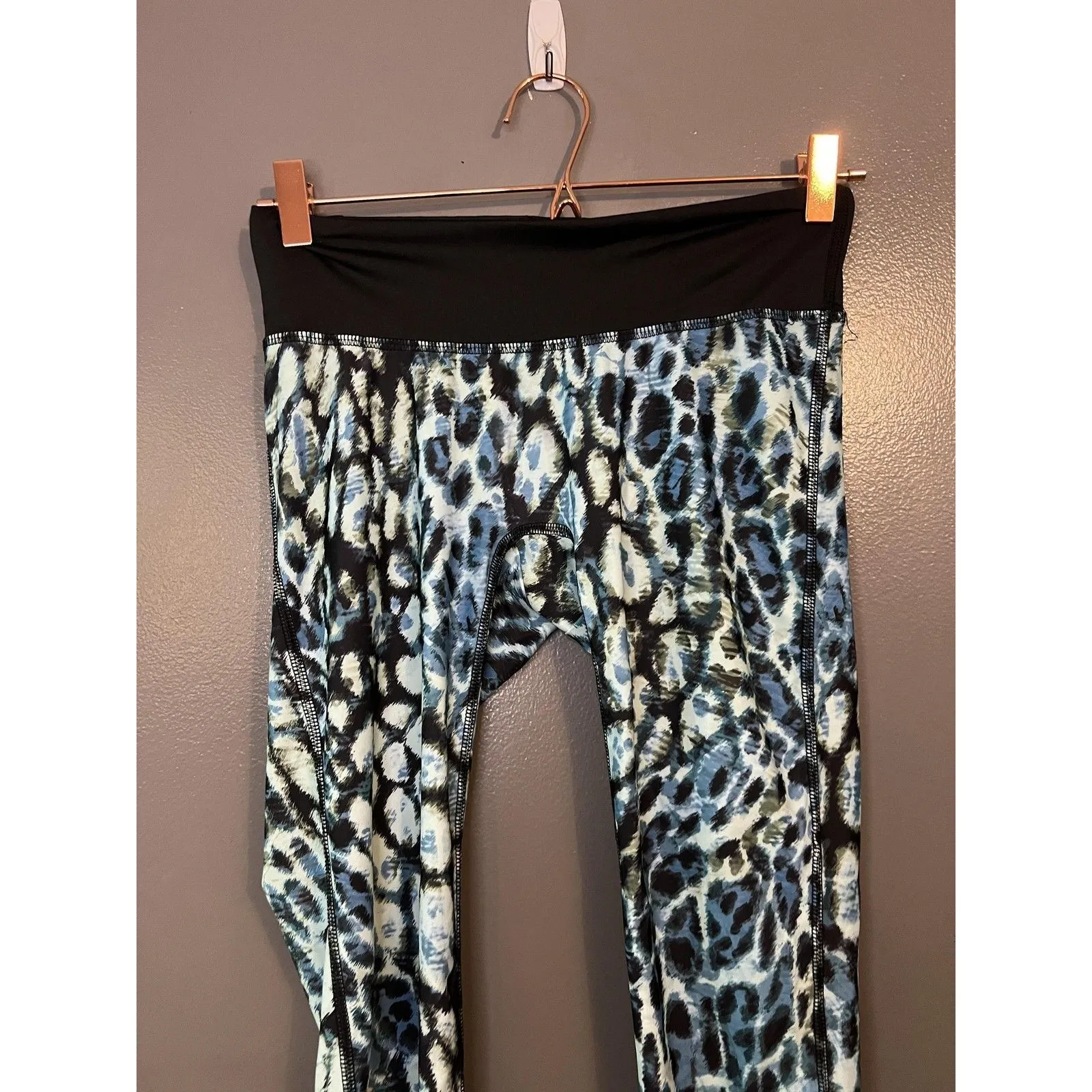 PRISMSPORT Pants Womens Small Blue Black Animal Print Leggings High Rise Yoga - Image 2