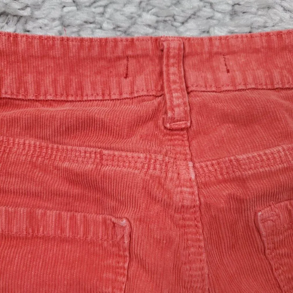BDG Urban Outfitters Low Slung Corduroy Cutoff Shorts Size 30 Coral Orange Pink - Image 4