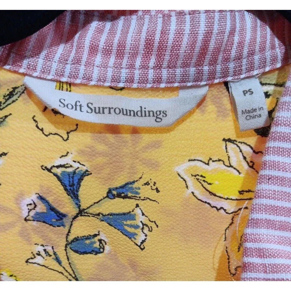 Soft Surroundings Boho Floral Striped Paisly Hippie Lightweight Long Sleeve... - Image 5