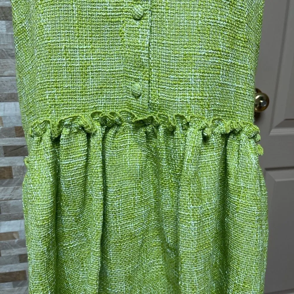 𝅺zara cotton dress, cotton blend tweed baby doll dress Sz S - Image 6
