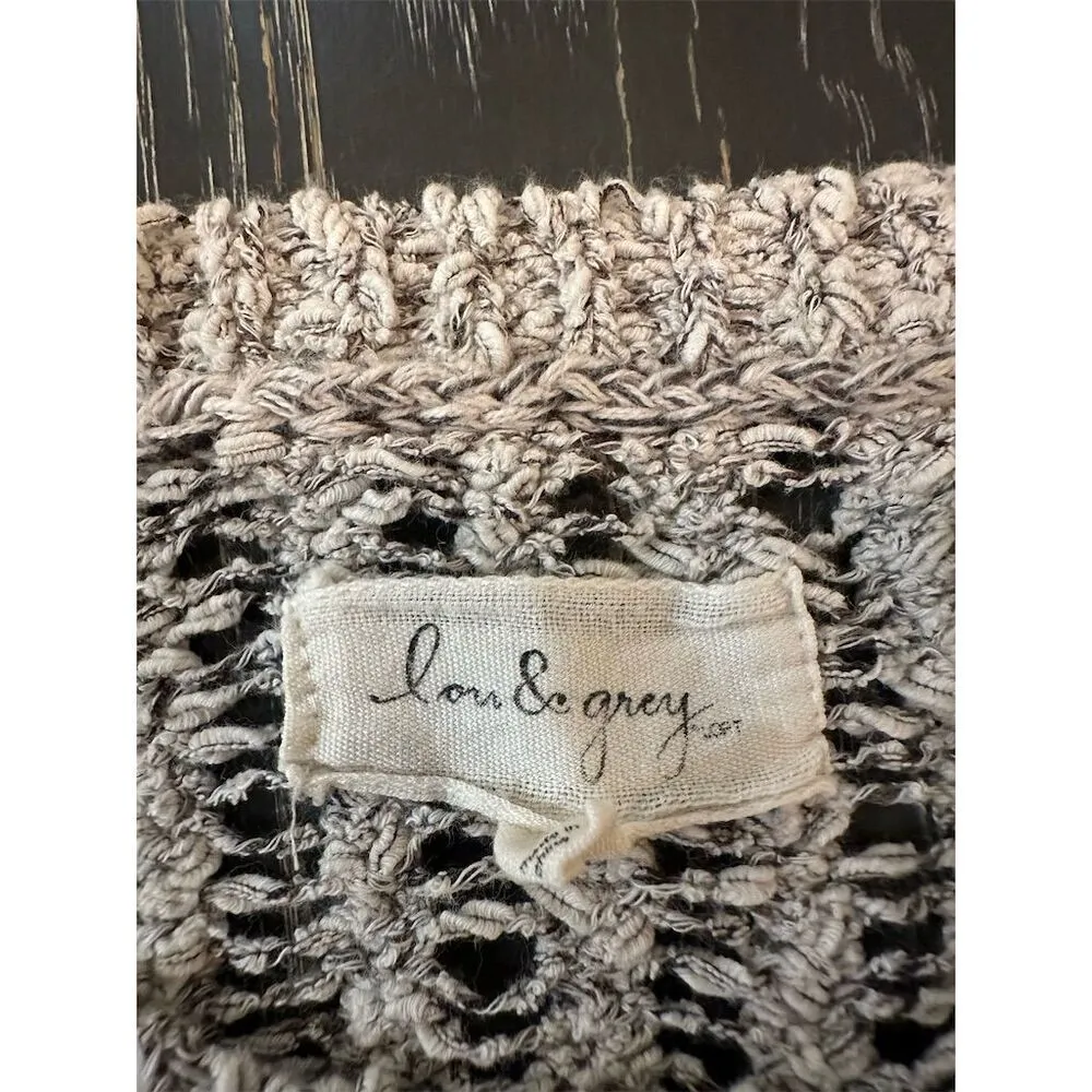 Lou & Grey Women's Gray Open Knit Pullover Sweater Size S Casual - Image 3