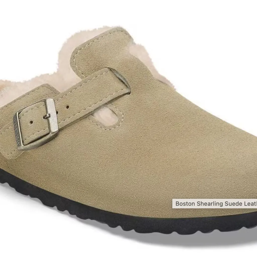 Birkenstock Boston Shearling Suede Leather‎ - Taupe - Size 40. - Image 12