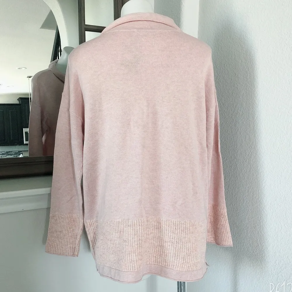 J.Jill Pure Jill Cowl Neck Sweater Cotton & Wool Blend Soft Pink Size M NWT $109 - Image 5