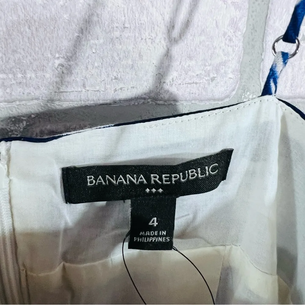 Banana Republic Factory NWT Bandeau Blue Zebra Midi Dress Size 4 - Image 10