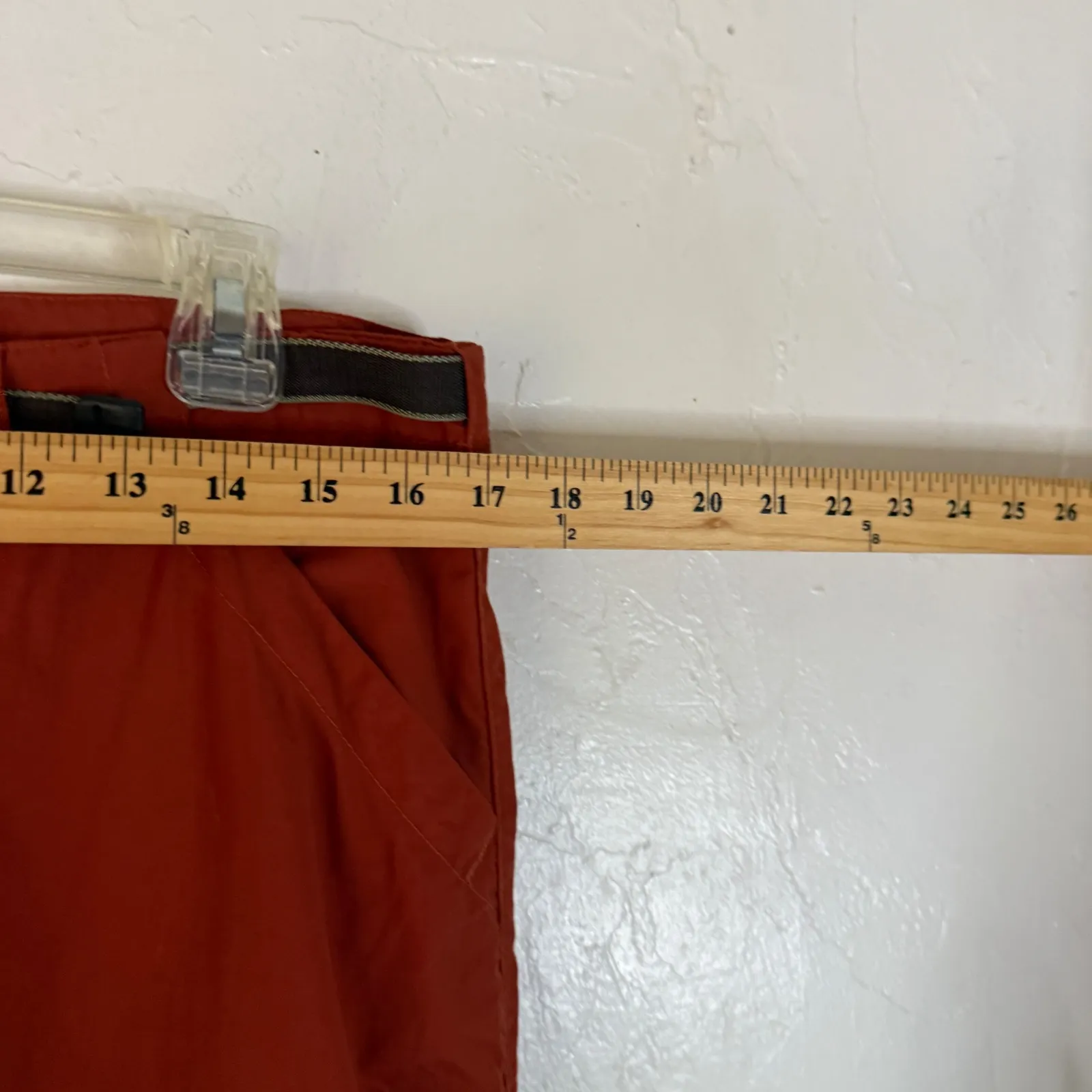 REI‎ Womens Size 12 Cargo Hiking Pants UPF 30+ Nylon Rust Orange Belted Outdoor - Image 10