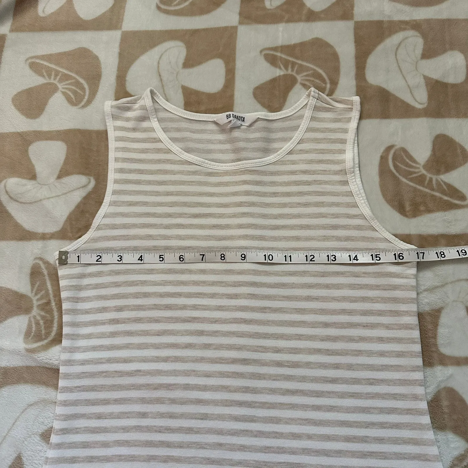 BB Dakota Striped Tank Dress‎ Sleeveless Casual Beige White Size M - Image 8