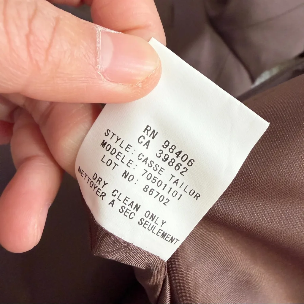 Theory Womens Wool Blend Casse Tailor Blazer Jacket Single Button Office Brown 8 - Image 9