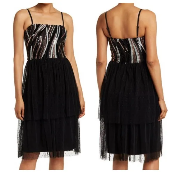 Dress the Population Kady sequin tiered tulle dress NWT - Image 2