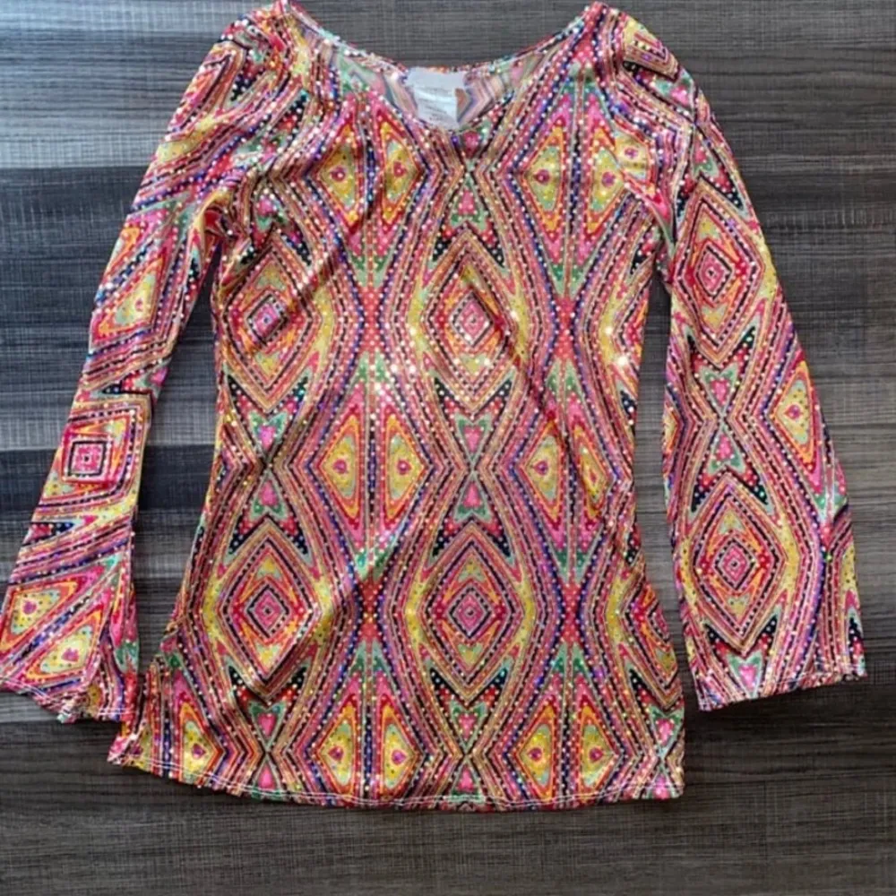 Macy's Colorful Geometric Patterned Top - Image 7