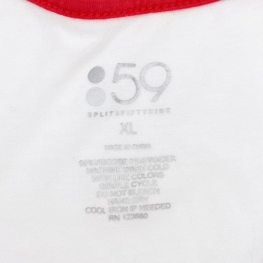 Splits59 Peloton  Women's White Ringer Racerback Tank Top Size XL - Image 6