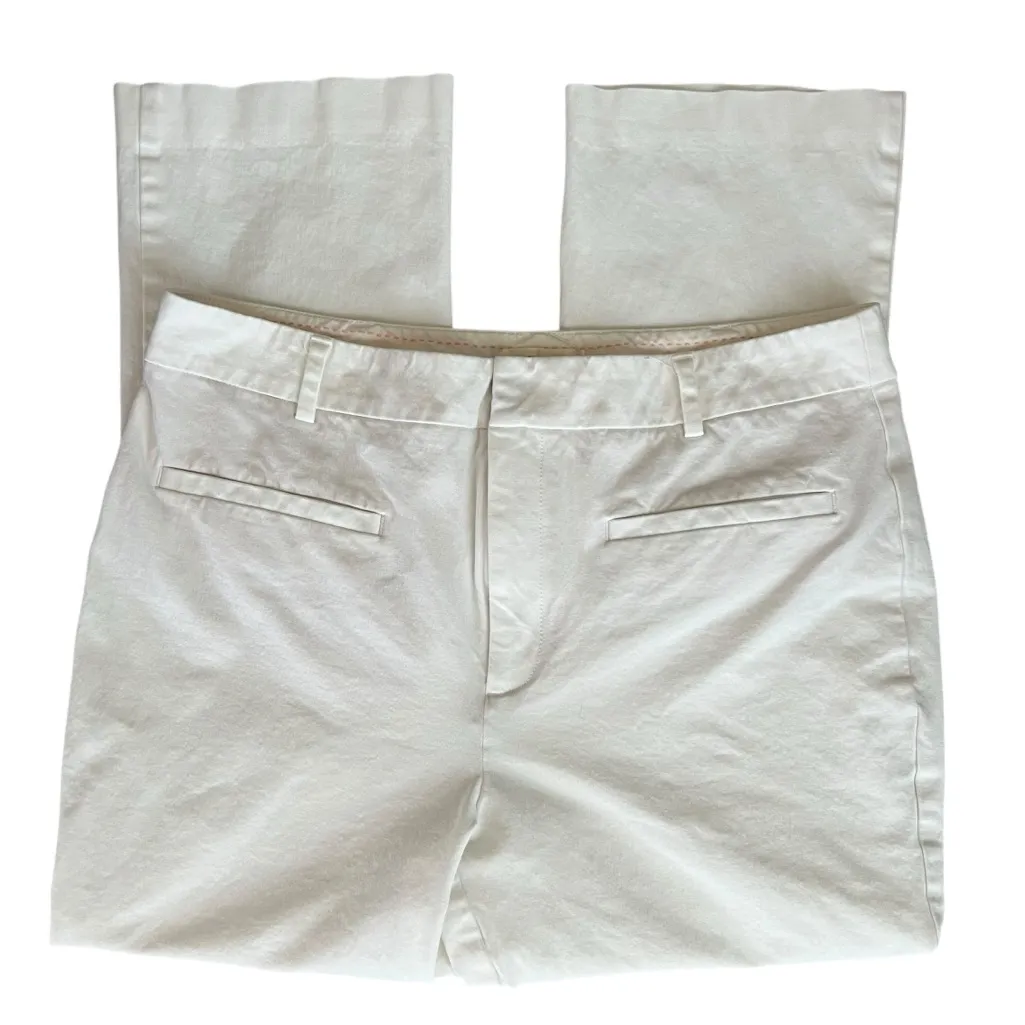 Anthropologie Maeve Women’s The Essential Slim Kick White Flare Pants Size 14 - Image 3