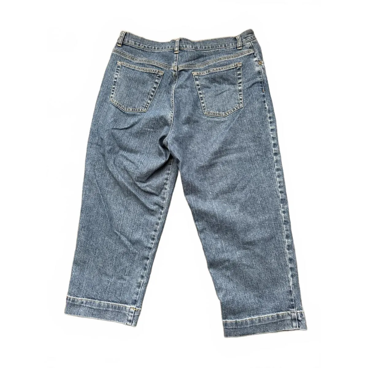 Jones Sports Women's Denim Jeans Size 14 Medium Blue Cropped Capri Stretch - Image 3